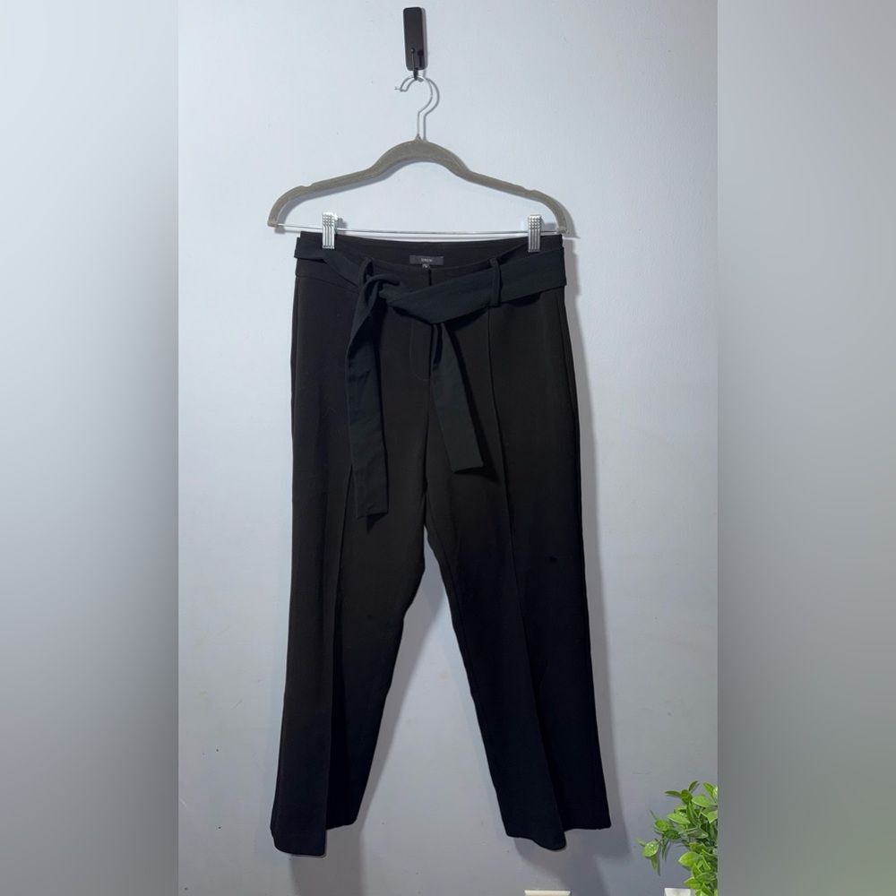 Drew Anthropologie Womens Black Tie Waist Ankle Trousers Pants Size 8 EUC career